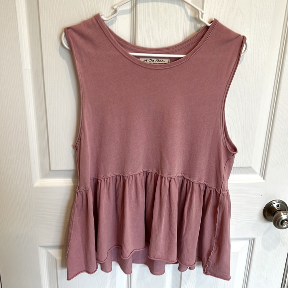NWOT We The Free Free People XS dusty rose pink top